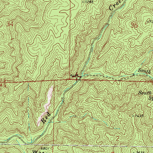 Topographic Map of South Fork Red Creek, UT
