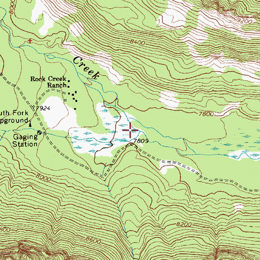 Topographic Map of South Fork Rock Creek, UT