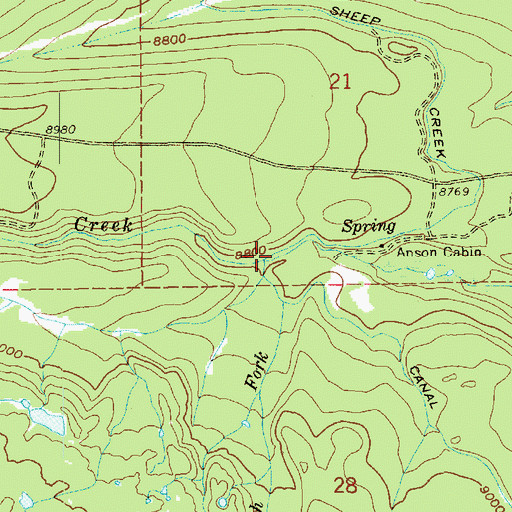 Topographic Map of South Fork Sheep Creek, UT