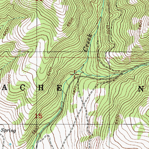 Topographic Map of South Fork Wolf Creek, UT