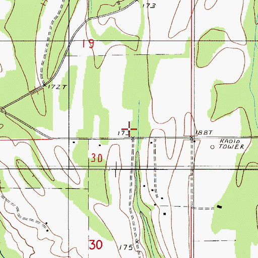 Topographic Map of John the Baptist Church, AL