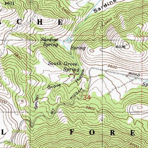 Topographic Map of South Grove Spring, UT