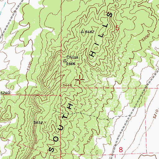 Topographic Map of South Hills, UT