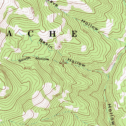 Topographic Map of South Hollow, UT