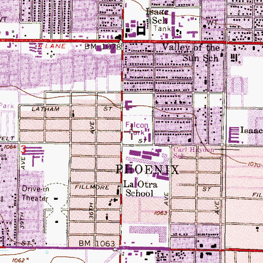 Topographic Map of Falcon Park, AZ