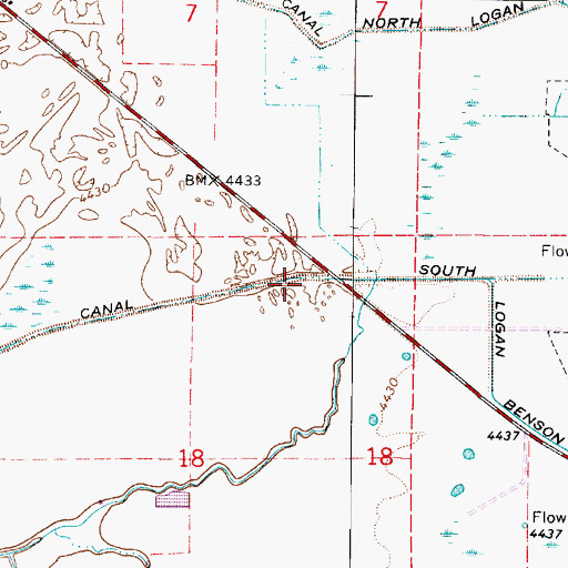 Topographic Map of South Logan Benson Canal, UT