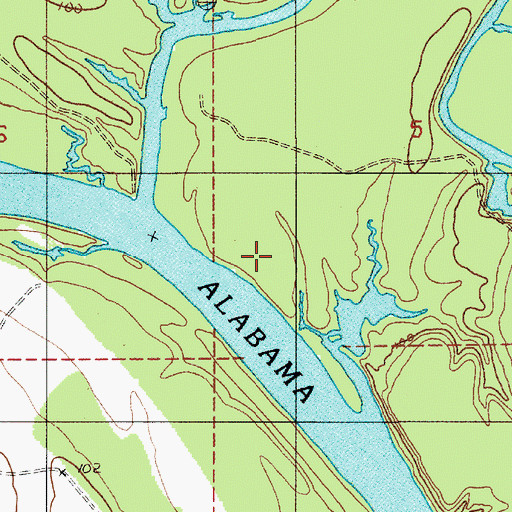 Topographic Map of Kaxa (historical), AL