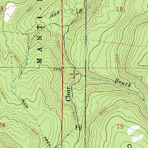 Topographic Map of South Pine Creek, UT