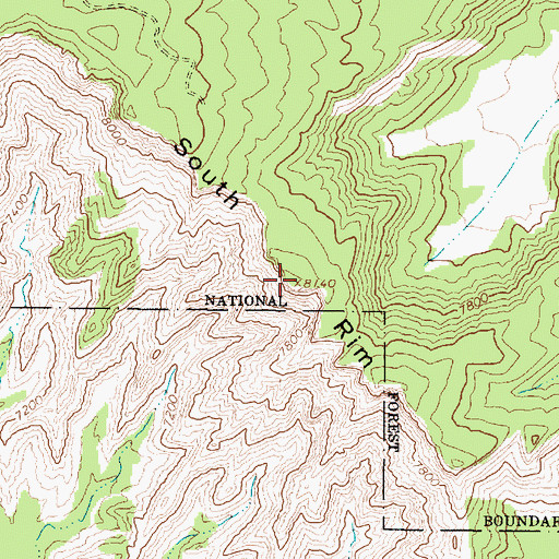 Topographic Map of South Rim, UT