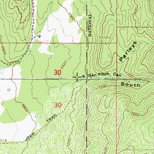 Topographic Map of South San Pitch Canyon, UT