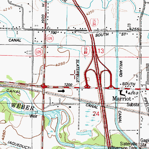 Topographic Map of South Slaterville Canal, UT