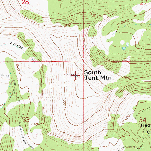 Topographic Map of South Tent Mountain, UT