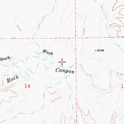 Topographic Map of South Wash, UT