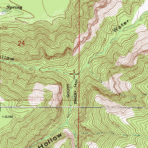 Topographic Map of South Water Hollow, UT
