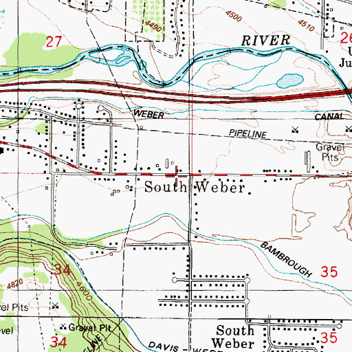 Topographic Map of South Weber, UT