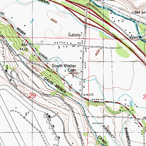 Topographic Map of South Weber Cemetery, UT