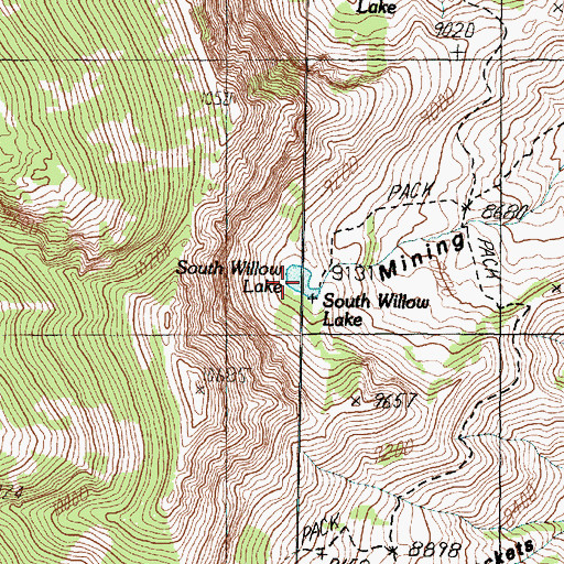 Topographic Map of South Willow Lake, UT