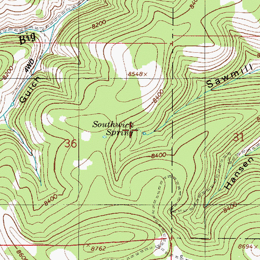 Topographic Map of Southwick Spring, UT