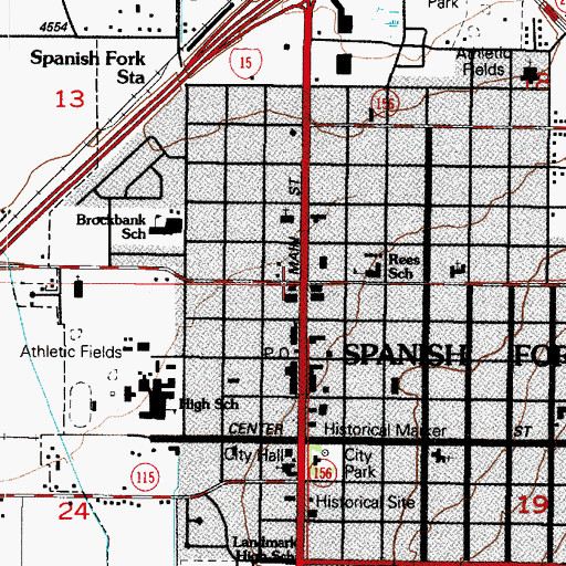 Topographic Map of Spanish Fork, UT