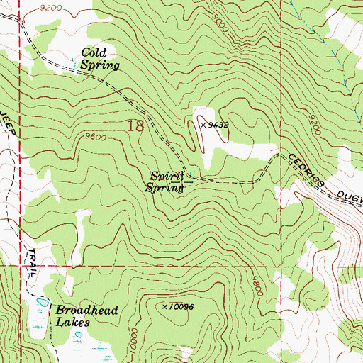 Topographic Map of Spirit Spring, UT