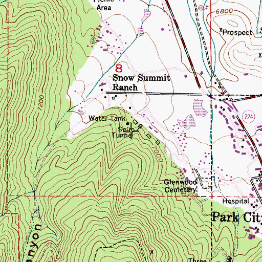 Topographic Map of Spiro Tunnel, UT