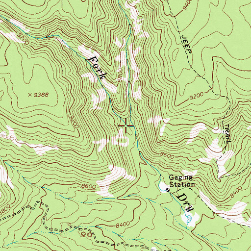 Topographic Map of Split Creek, UT