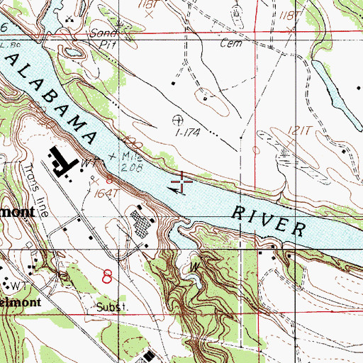 Topographic Map of Kornegay Bar, AL