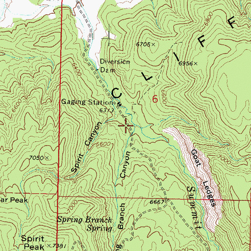 Topographic Map of Spring Branch Canyon, UT