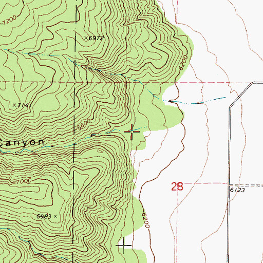 Topographic Map of Spring Branch Canyon, UT