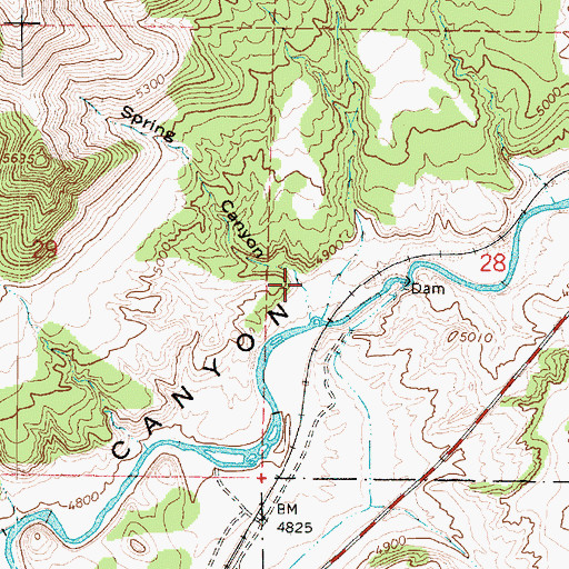 Topographic Map of Spring Canyon, UT