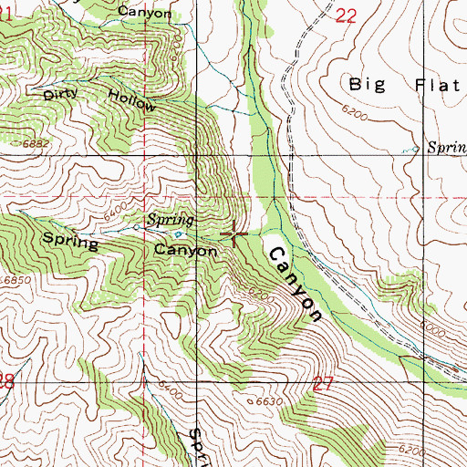 Topographic Map of Spring Canyon, UT