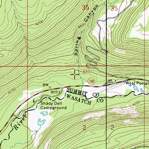 Topographic Map of Spring Canyon, UT