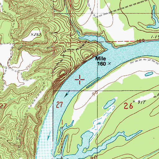 Topographic Map of Lexington Bar, AL