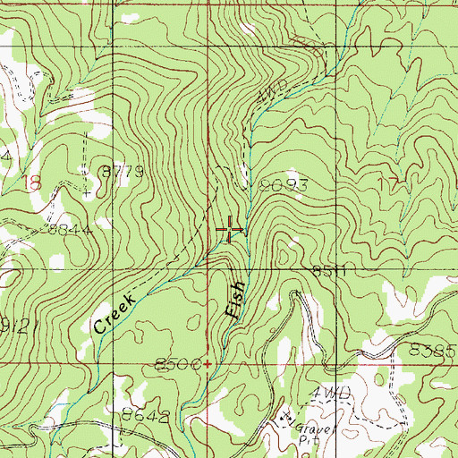 Topographic Map of Spring Creek, UT