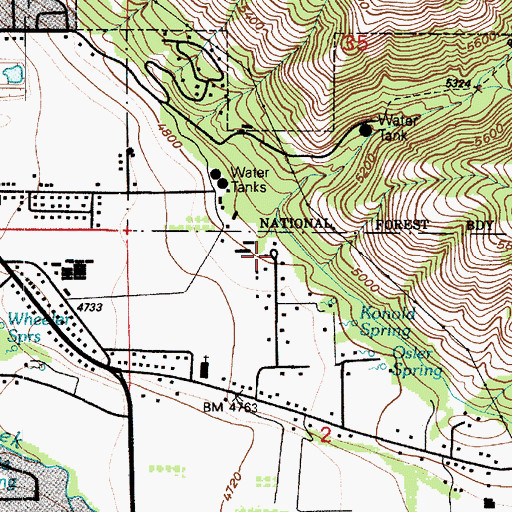 Topographic Map of Spring Creek, UT