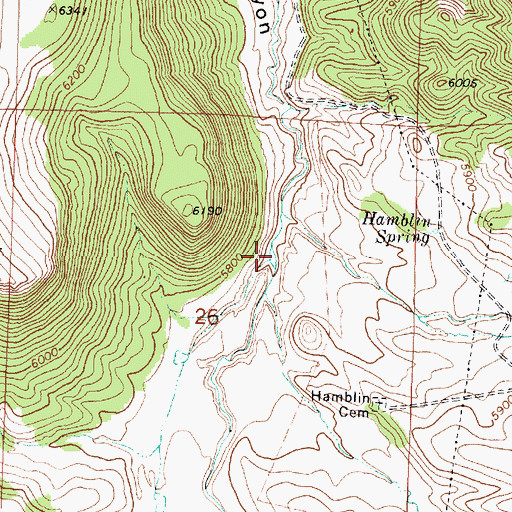 Topographic Map of Spring Creek, UT