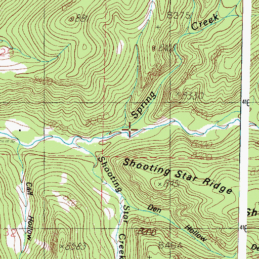 Topographic Map of Spring Creek, UT