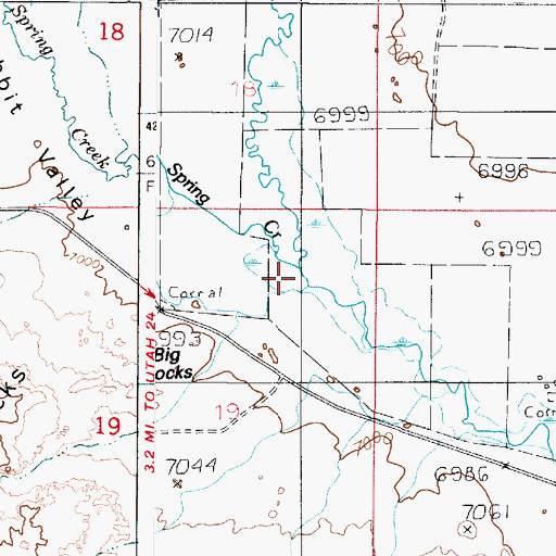 Topographic Map of Spring Creek, UT