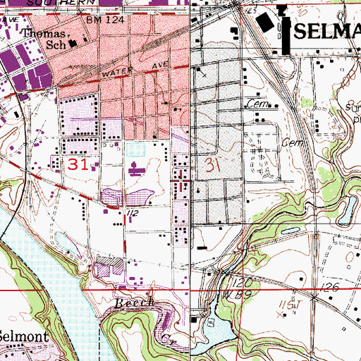 Topographic Map of Little Clark School (historical), AL