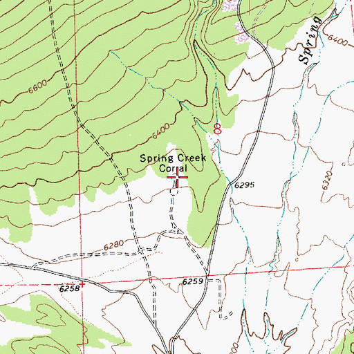 Topographic Map of Spring Creek Corral, UT