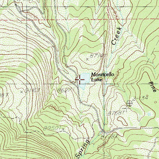 Topographic Map of Monticello Lake, UT