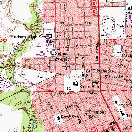 Topographic Map of Little Mount Zion Primitive Baptist Church, AL