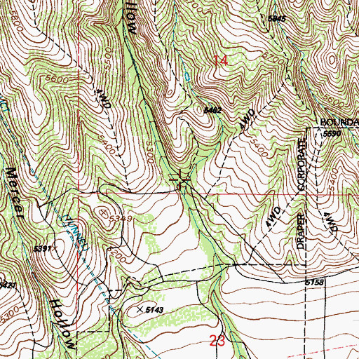 Topographic Map of Spring Hollow, UT