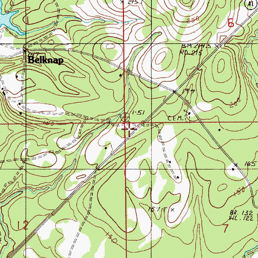 Topographic Map of Little Rock Church (historical), AL