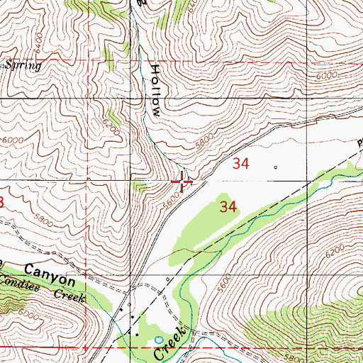 Topographic Map of Spring Hollow, UT