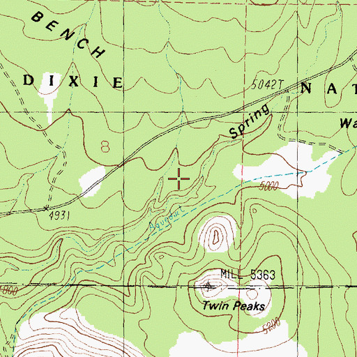 Topographic Map of Spring Hollow, UT