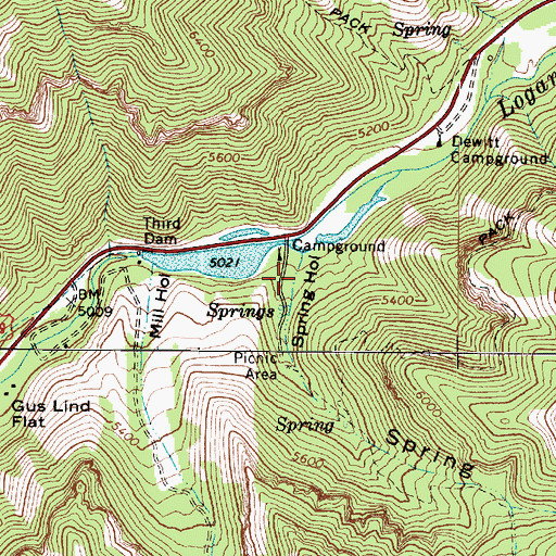 Topographic Map of Spring Hollow, UT