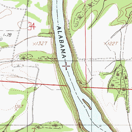 Topographic Map of Lower Brother Bar, AL