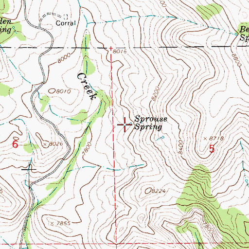 Topographic Map of Sprouse Spring, UT