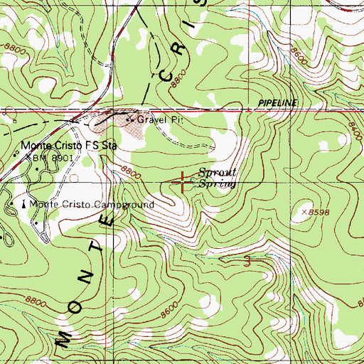 Topographic Map of Sprout Spring, UT